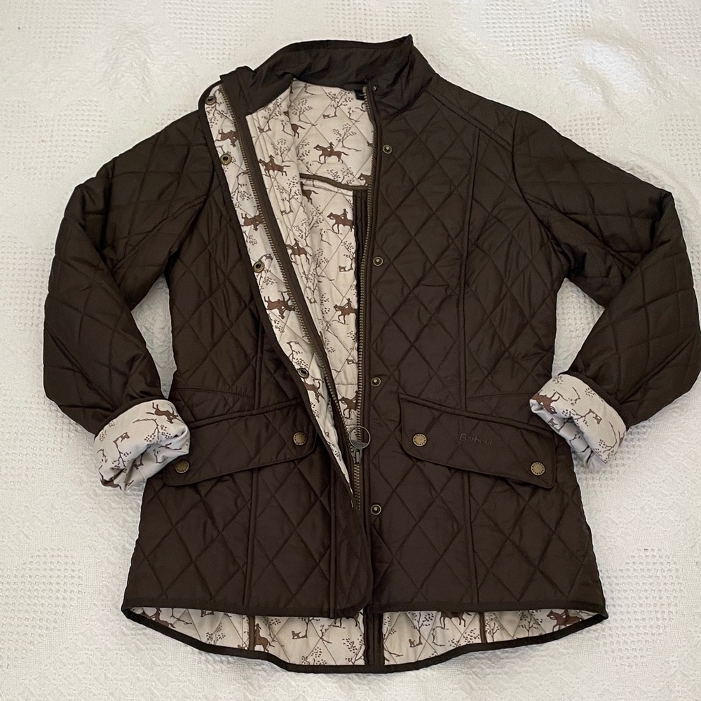Barbour Brown Quilted Utility Jacket